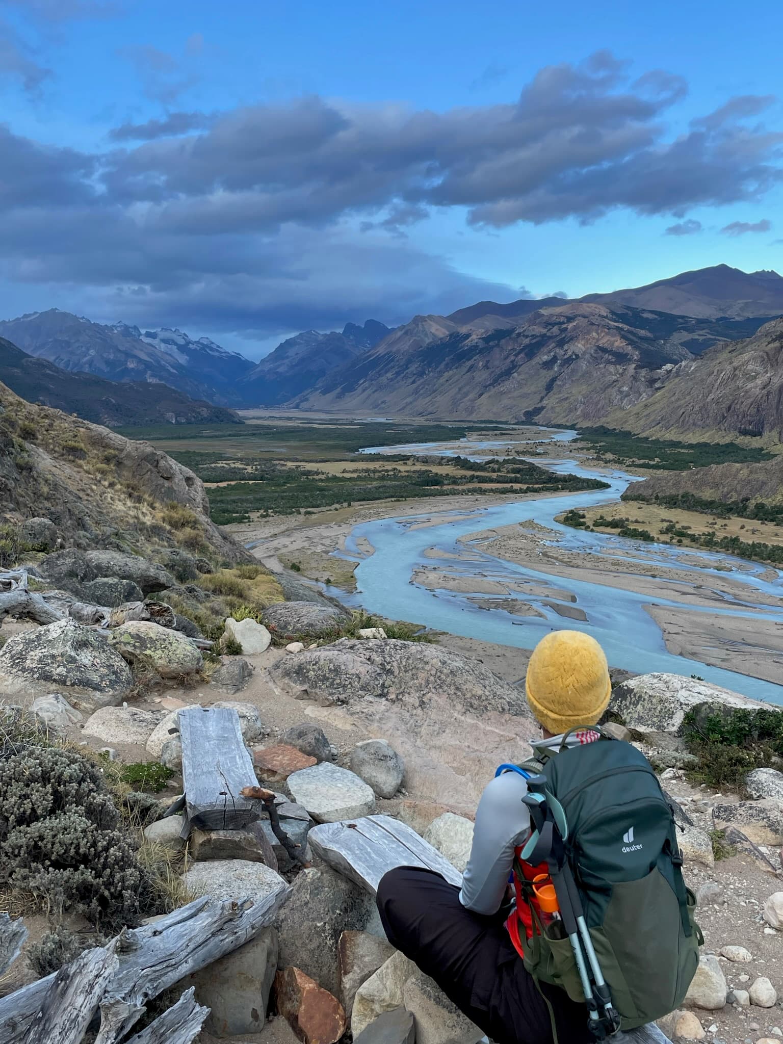 Overlooking a mountain river valley